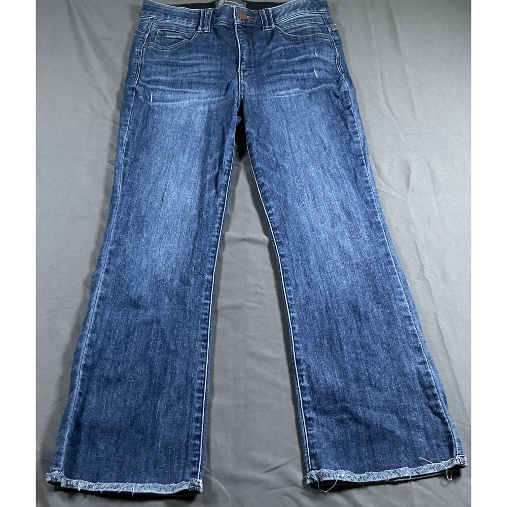 Democracy Ab Solution Flare Jeans Womens 8 Medium Wash Raw Hem BN24087K1D